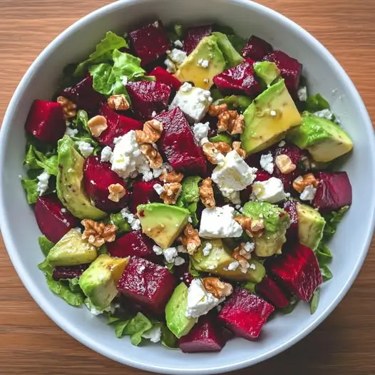 Salade de Betteraves Rôties, Avocat et Feta