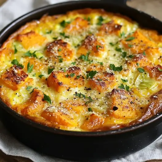 Clafoutis Salé Délicieux au Comté, Poireaux et Patate Douce