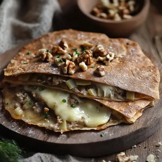 Galettes de Sarrasin Délicieuses aux Poireaux, Comté et Noix : Un Plat Réconfortant et Savoureux