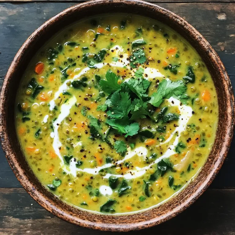 Délicieuse Soupe de Lentilles et Épinards au Lait de Coco